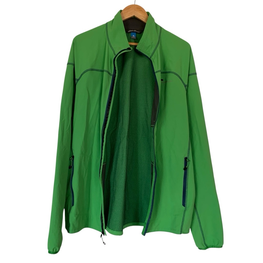 Eddie Bauer First Ascent Jacket Men Winter Green Full Zip Wind Breaker Size TL